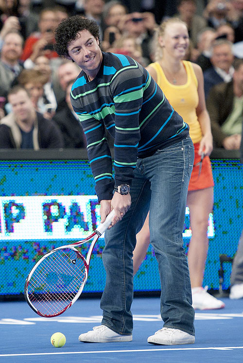 Rory McIlroy of Northern Ireland with his girlfriend Caroline Wozniacki