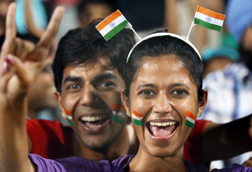 Indian fans celebrate