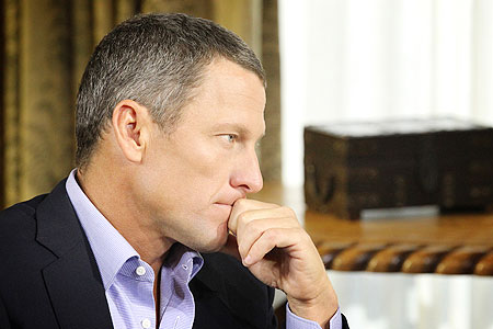 Lance Armstrong during an interview with Oprah Winfrey