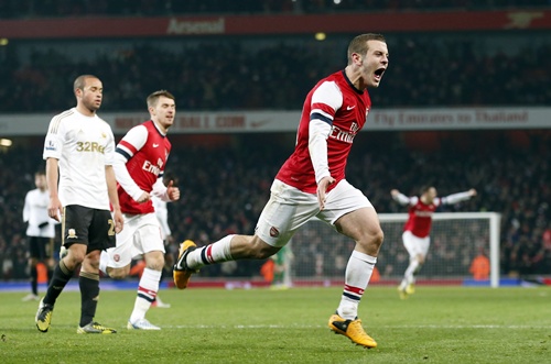 Arsenal's Jack Wilshere celebrates