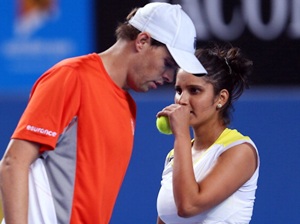 Bob Bryan and Sania Mirza at the Australian Open