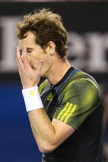 Andy Murray of Great Britain reacts to a point during the final