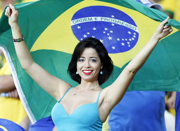 A fan of Brazil smiles