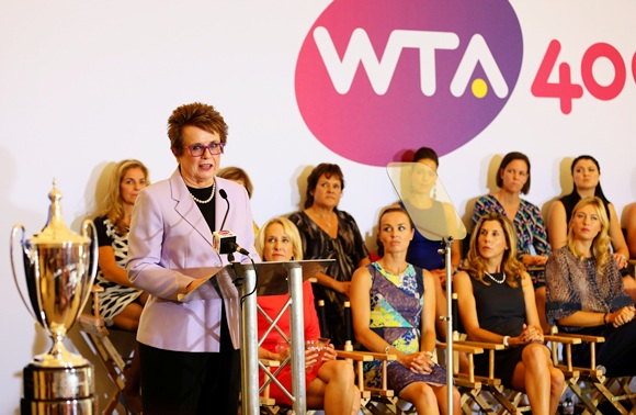 WTA founder Billie Jean King (extreme left)