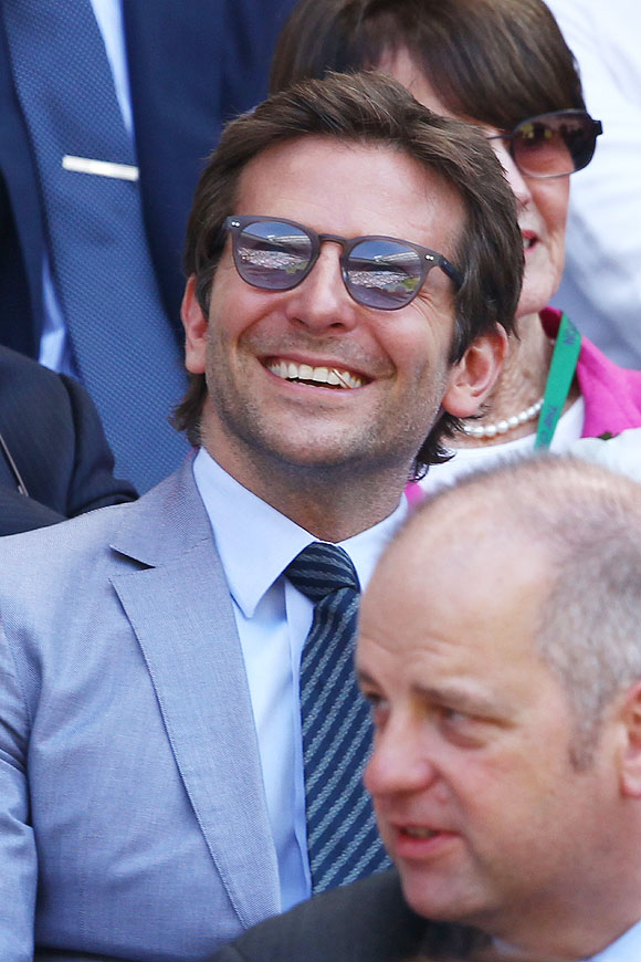 Hollywood actor Bradley Cooper at the Wimbledon men's final on Sunday