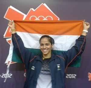 Saina Nehwal after winning bronze at the London Olympics