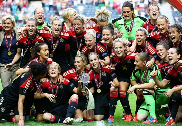 The team of Germany celebrate after winning