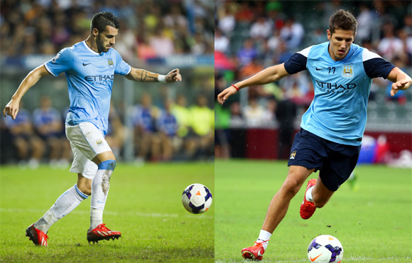 The Manchester City pair of Alvaro Negredo and Stevan Jovetic
