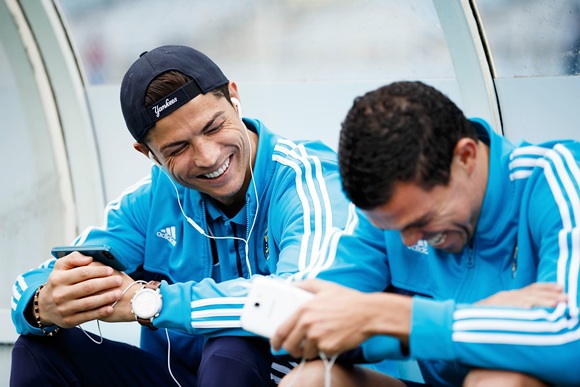 Cristiano Ronaldo (left) with teammate Pepe