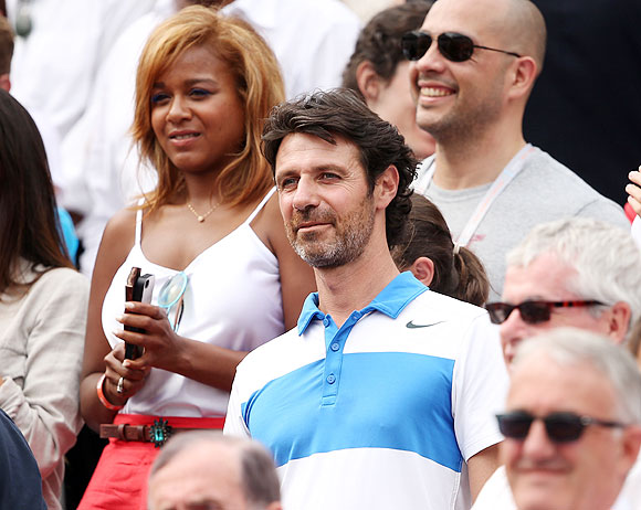 Patrick Mourataglou (right) looks on after the French Open final on Saturday