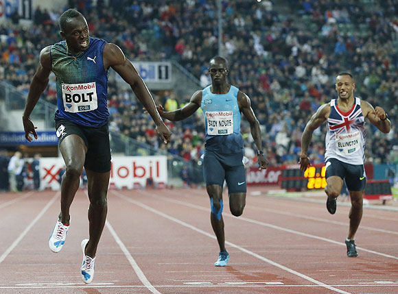 Usain Bolt wins the men's 200m race during the IAAF Diamond League athletics competition at the Bislett Stadium in Oslo on Thursday