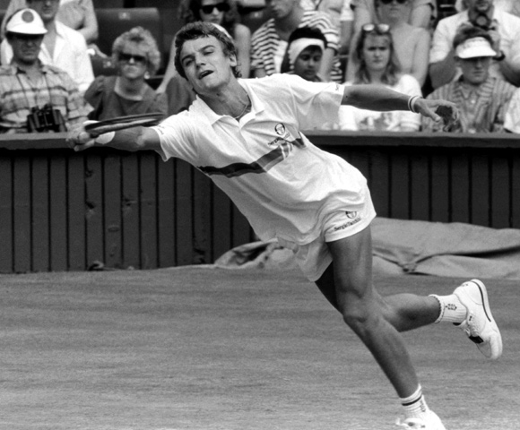 Swedish tennis star Mats Wilander at Wimbledon