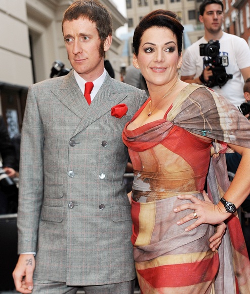 Bradley Wiggins with wife Catherine Wiggins attends the GQ Men of the Year Awards