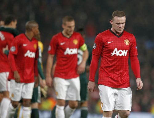 Manchester United's Wayne Rooney reacts after the Champions League soccer match against Real Madrid