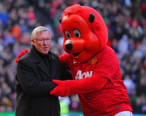 Alex Ferguson with 'Fred the Red'
