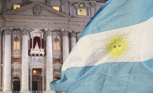 Faithful wave Argentina's flag