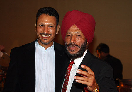 Jeev Milkha Singh of India with his father Milkha Singh