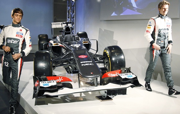 Sauber F1 drivers Nico Hulkenberg (Right) and Esteban Gutierrez