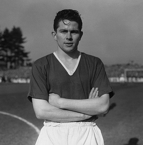Manchester United player Wilf McGuinness, March 1957. He later became the club's manager