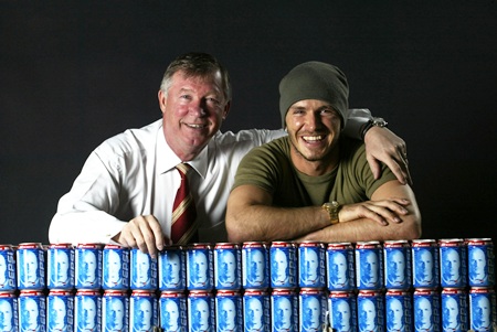 David Beckham with Alex Ferguson
