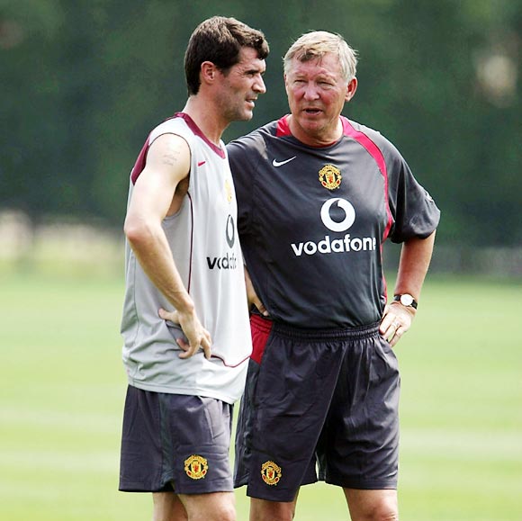 Roy Keane (left) with Alex Ferguson