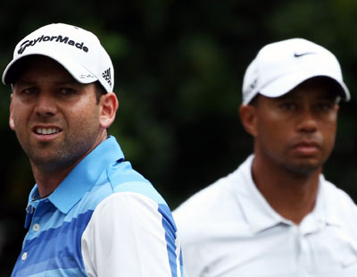 Tiger Woods and Sergio GarciaTiger Woods (right) and Sergio Garcia