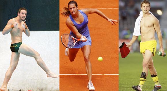 Matthew Mitcham, Amelie Mauresmo (centre), Robbie Rogers (right)