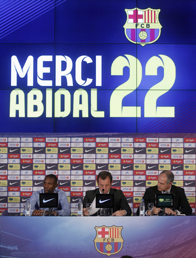 Abidal not played a competitive game for 14 months