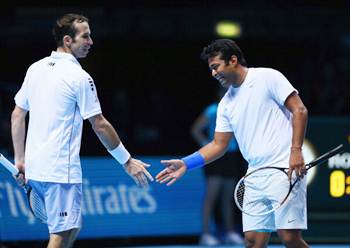 Radek Stepanek and Leander Paes during their match