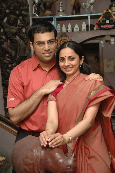 Viswanathan Anand with his wife Aruna