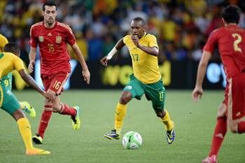 Bernard Parker of South Africa attacks during the International friendly match between South Africa and Spain at Soccer City Stadium