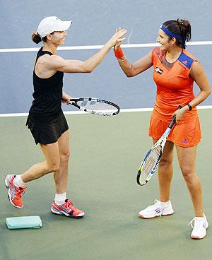 Sania Mirza (right) and Cara Black