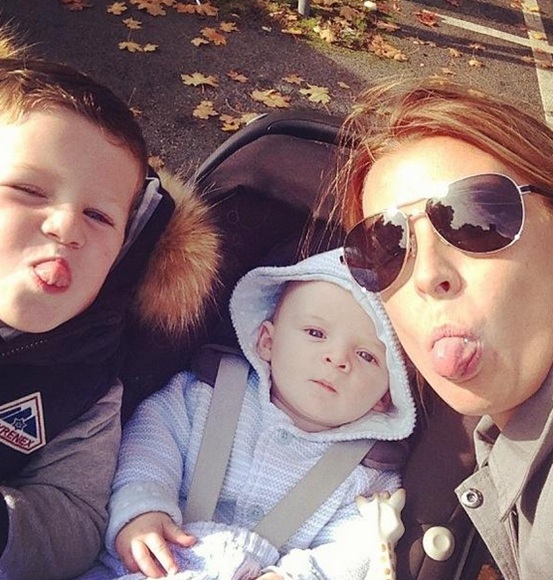 Coleen Rooney with her sons Kai and Klay