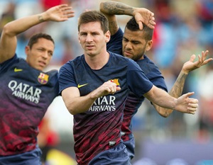 Barca forward Messi back in training after injury