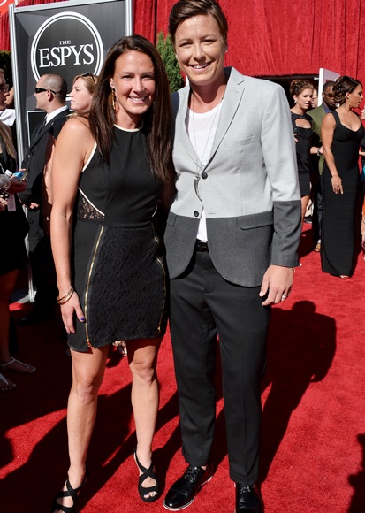 Professional soccer player Abby Wambach (right) and Sarah Huffman