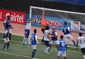 Action in the I-League match between Bengaluru FC and Dempo