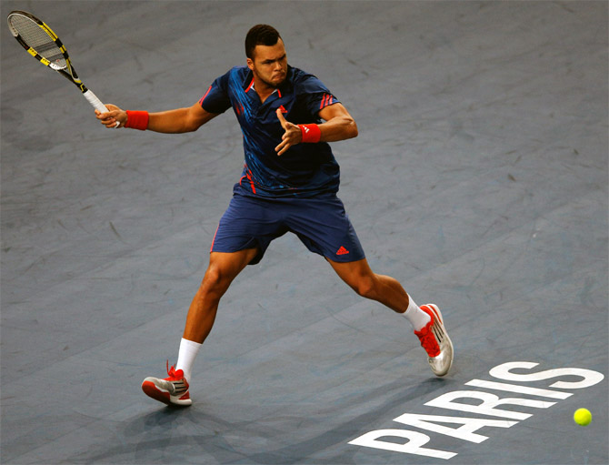 Jo-Wilfried Tsonga of France in action