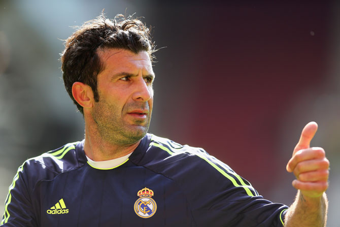 Luis Figo of Real Madrid in action