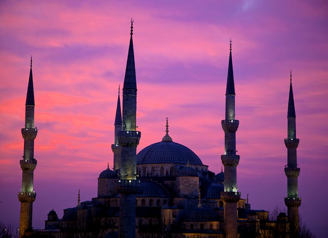 The Blue Mosque in the Sultanahmet area of Istanbul