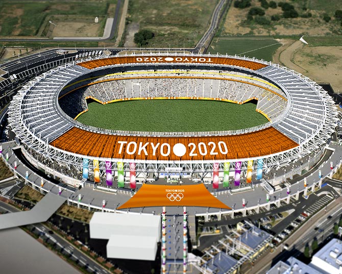 The Tokyo Stadium, one of the proposed Olympic stadiums for the 2020 Summer Olympic games, is seen in this computer-generated file handout image provided by the Tokyo 2020 Bid Committee