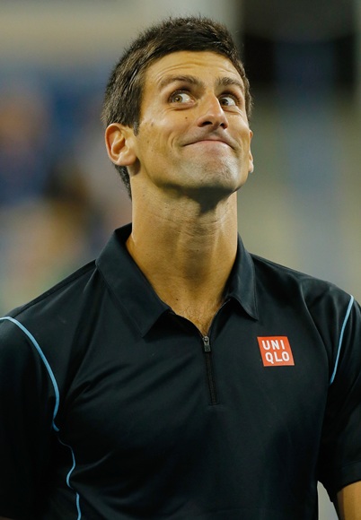 Novak Djokovic of Serbia reacts