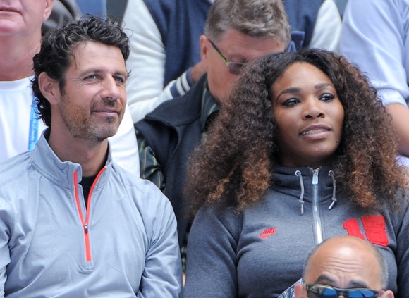 Serena Williams of the United States and her coach Patrick Mouratoglou