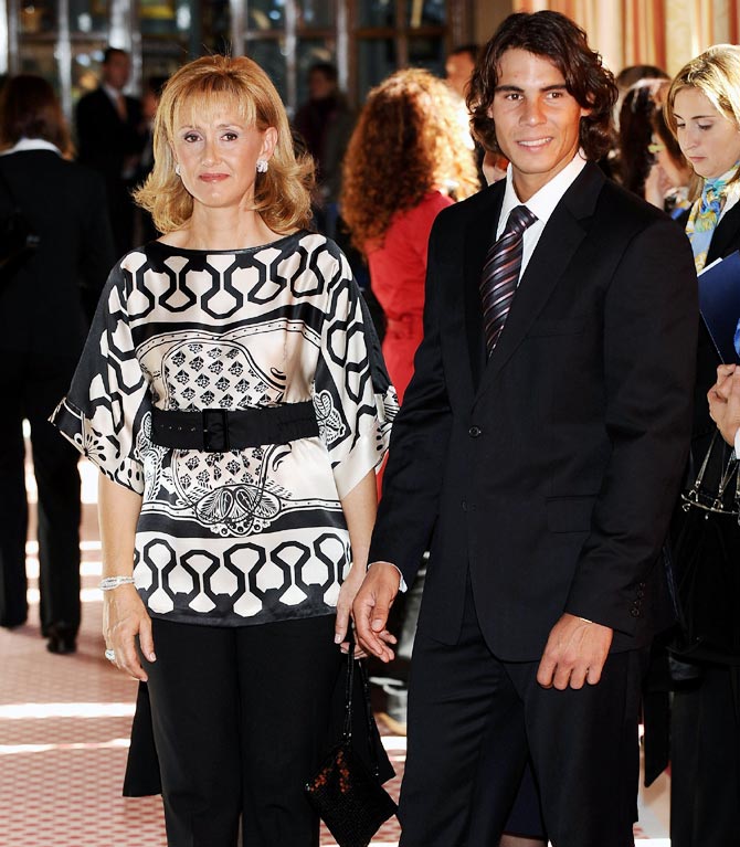 Rafael Nadal with his mother Ana Maria Parera