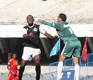 Action from the match between Pune FC and Mohammedan Sporting on Saturday