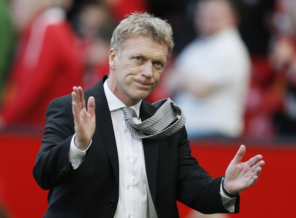 Manchester United manager David Moyes reacts