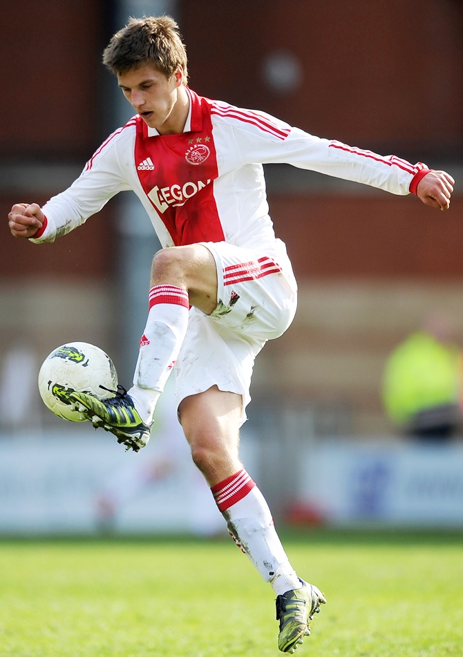 Joel Veltman of Ajax on the ball
