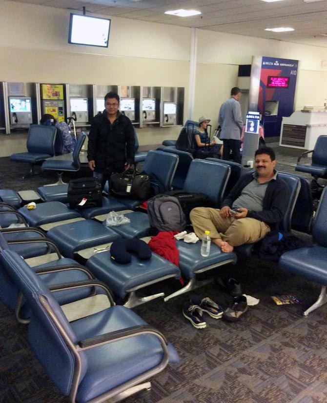 India's shooters were forced to sleep on benches at Atlanta Airport