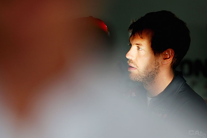 Sebastian Vettel of Germany and Infiniti Red Bull Racing attends the drivers parade before the Bahrain Formula One Grand Prix on Sunday