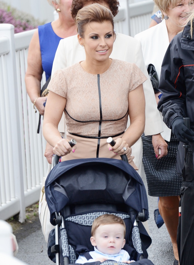 Coleen Rooney arrives with son Klay Anthony