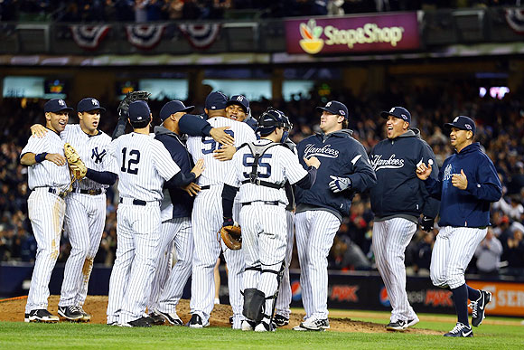 The New York Yankees celebrate